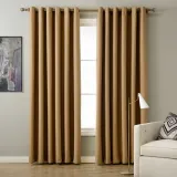 Set of 2 Antique Bronze Grommet Thermal Insulated Blackout Curtain Paz