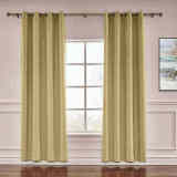 CUSTOM Liz Khaki Yellow Polyester Linen Window Curtain Drapery with Lined