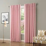 Set of 2 Back Tab or Rod Pocket Thermal Insulated Blackout Curtain Paz