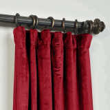 CUSTOM Birkin Raspberry Red Velvet Curtain Drapery With Lining For Traverse Rod Pole or Track