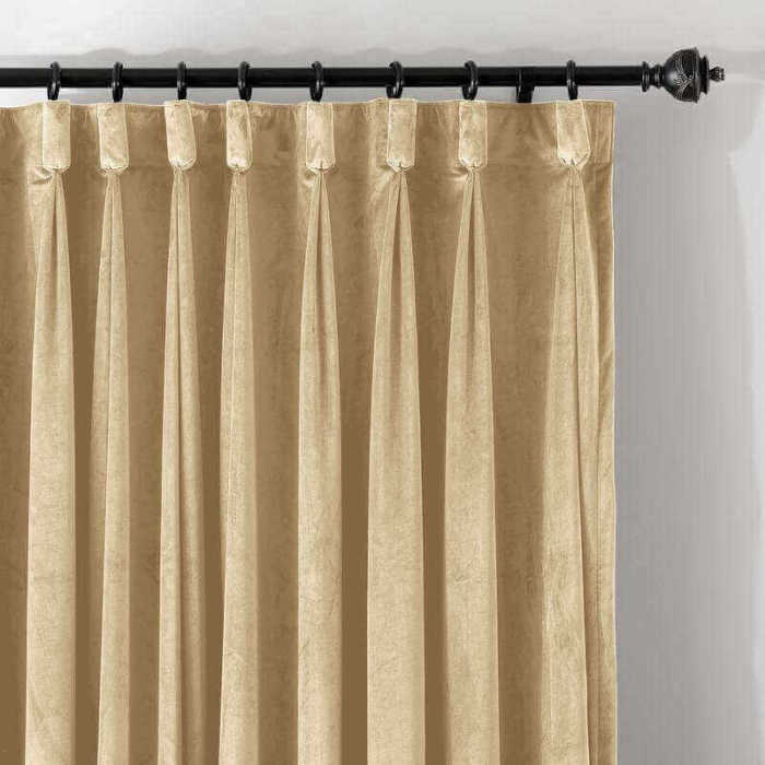 CUSTOM Birkin Cream Velvet Curtain Drapery With Lining For Traverse Rod Pole or Track