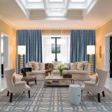 Dust Proof Blackout Pinch Pleated Jacquard Window Curtain Two-Toned Damask Diamond with Blackout Lined NINA