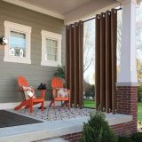 Outdoor Curtain with Top Bottom Aluminum Grommet Waterproof and Mildew Resistant Panel Drapery ROSE