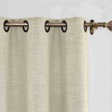 CUSTOM Liz Sand Beige Polyester Linen Window Curtain Drapery with Lined