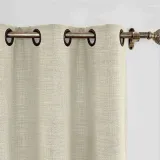 CUSTOM Liz Sand Beige Polyester Linen Window Curtain Drapery with Lined