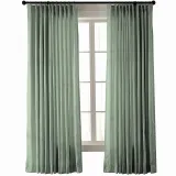 Textured Faux Dupioni Silk Curtain Drapery YUN