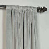 CUSTOM Birkin Sliver Grey Velvet Curtain Drapery With Lining For Traverse Rod Pole or Track