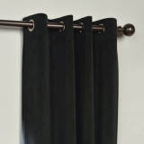 Nickel Grommet Velvet Curtain Drape Panel with Blackout Lined Birkin