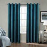 Set of 2 Velvet Curtain Panel in Nickel Grommet Unlined Drape Birkin