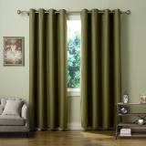 Set of 2 Antique Bronze Grommet Thermal Insulated Blackout Curtain Paz