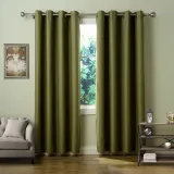 Set of 2 Antique Bronze Grommet Thermal Insulated Blackout Curtain Paz