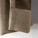 Antique Bronze Grommet Faux Linen Curtain Panel Olive