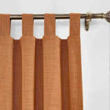 CUSTOM Liz Orange Polyester Linen Window Curtain Drapery with Lined