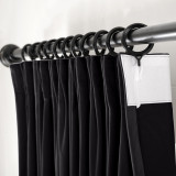 Flat Hook Velvet Curtain Drape with Blackout Lined For Track with Ring Clip or Traverse Rod and Rod with Rings Birkin