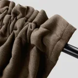 Rod Pocket Faux Linen Textured Curtain Drape Olive