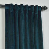 CUSTOM Birkin Midnight Blue Velvet Curtain Drapery With Lining For Traverse Rod Pole or Track