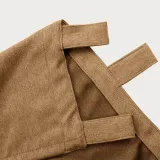 Textured Faux Linen Window Curtain Tab Top Drapery Olive