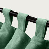 Textured Faux Linen Window Curtain Tab Top Drapery Olive