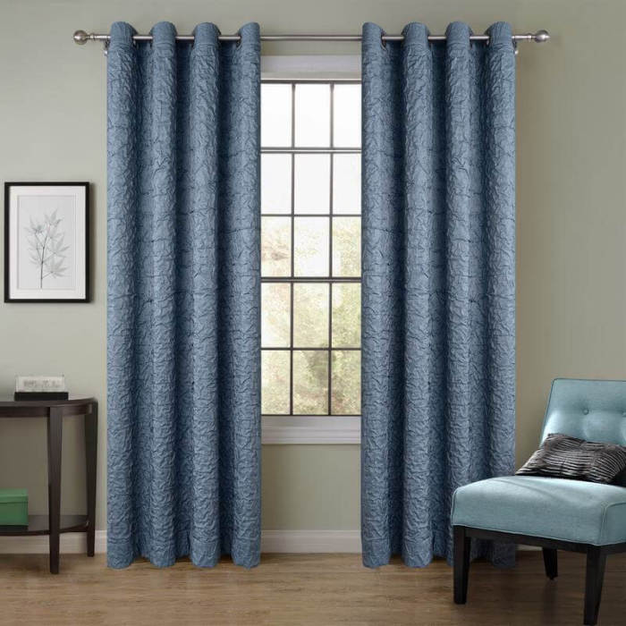 Chadmade Versus Solid Wrinkle Double Layers Blackout Insulated Thermal Lined Curtain D Antique Bronze Grommet 100wx84l Inch 1 Panel For Bedroom Living Room Club Restaurant Aqua Chadmade Versus Solid Wrinkle Double, Antique Bronze Grommet Curtains