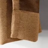 Antique Bronze Grommet Faux Linen Curtain Panel Olive