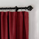 Flat Hook Heavyweight Faux Linen Curtain For Traverse Rod Ring Clip or Track Olive