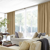 3 Inches Rod Pocket Soundproof Fuax Silk Window Curtain Panel with Blackout Lined LHZ