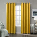 Nickel Grommet Velvet Curtain Drape Panel with Blackout Lined Birkin
