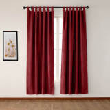 Textured Faux Linen Window Curtain Tab Top Drapery Olive