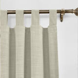 【Custom】Liz Polyester Linen Window Curtain Drapery Panel with White Thermal Lined, 37 Colors