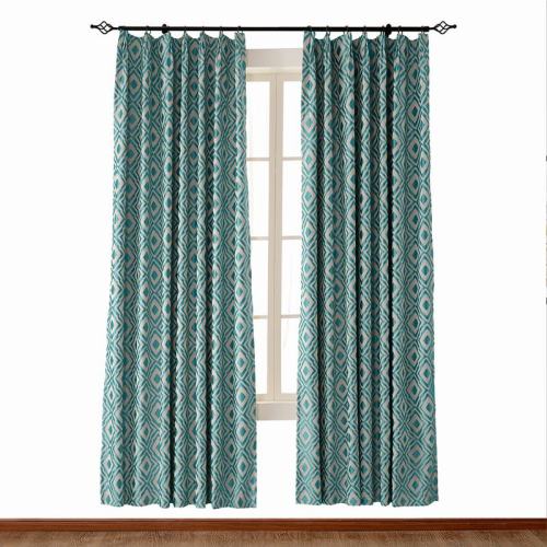 Dust Proof Blackout Pinch Pleated Jacquard Window Curtain Two-Toned Damask Diamond with Blackout Lined NINA