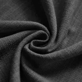 CUSTOM Liz Black Polyester Linen Window Curtain Drapery with Lined