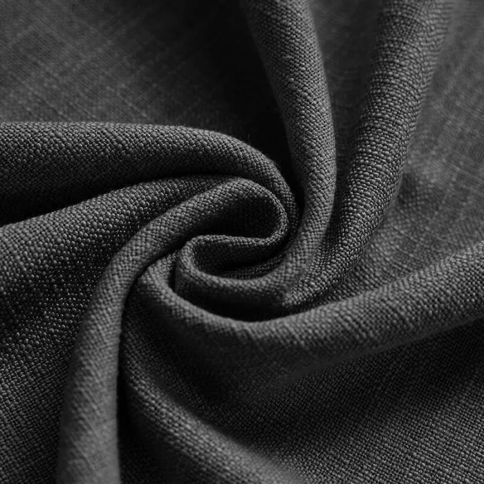 CUSTOM Liz Black Polyester Linen Window Curtain Drapery with Lined