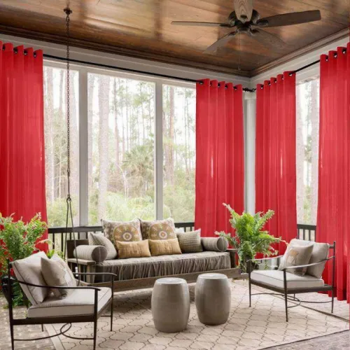 Nickel Grommet Indoor Outdoor Sheer Curtain Wide Opulent Voile Drape SCANDINA