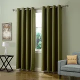 Set of 2 Antique Bronze Grommet Thermal Insulated Blackout Curtain Paz