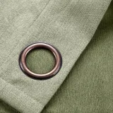 Antique Bronze Grommet Faux Linen Curtain Panel Olive