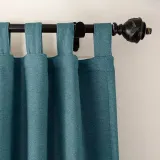 Textured Faux Linen Window Curtain Tab Top Drapery Olive