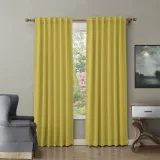 Set of 2 Back Tab or Rod Pocket Thermal Insulated Blackout Curtain Paz