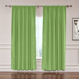 3 Inches Rod Pocket Soundproof Fuax Silk Window Curtain Panel with Blackout Lined LHZ