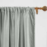 3 Inches Rod Pocket Soundproof Fuax Silk Window Curtain Panel with Blackout Lined LHZ