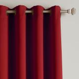 Set of 2 Antique Bronze Grommet Thermal Insulated Blackout Curtain Paz
