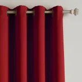 Set of 2 Antique Bronze Grommet Thermal Insulated Blackout Curtain Paz