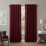 Set of 2 Back Tab or Rod Pocket Thermal Insulated Blackout Curtain Paz