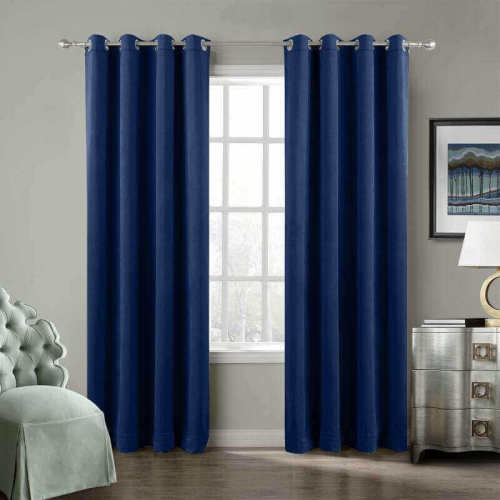 CUSTOM Birkin Sapphire Blue Velvet Curtain Drapery With Lining For Traverse Rod Pole or Track