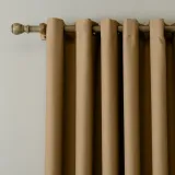 Set of 2 Antique Bronze Grommet Thermal Insulated Blackout Curtain Paz
