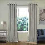 CUSTOM Birkin Sliver Grey Velvet Curtain Drapery With Lining For Traverse Rod Pole or Track