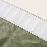 Flat Hook Heavyweight Faux Linen Curtain For Traverse Rod Ring Clip or Track Olive