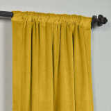 CUSTOM Birkin Yellow Velvet Curtain Drapery For Traverse Rod Pole or Track