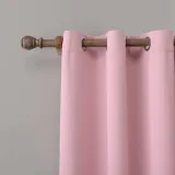 Set of 2 Antique Bronze Grommet Thermal Insulated Blackout Curtain Paz