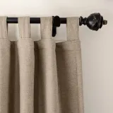 Textured Faux Linen Window Curtain Tab Top Drapery Olive