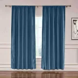 CUSTOM Lao Hang Zhou Navy Polyester Cotton Thermal Insulated Curtain